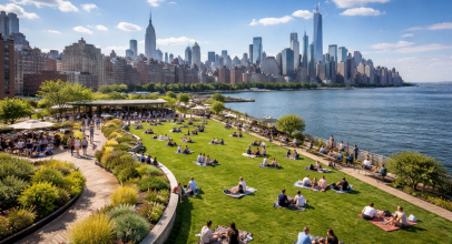 Pier 57 Rooftop Park in Manhattan, New York City