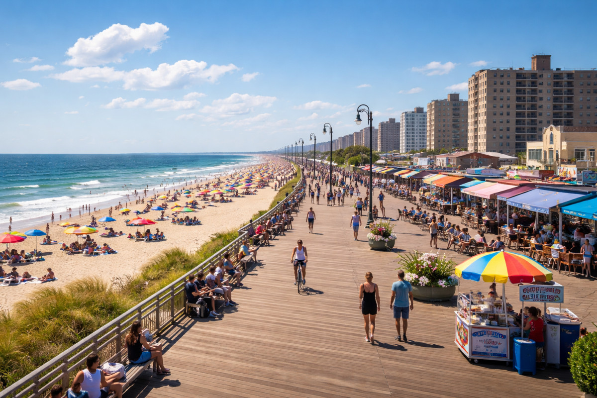 Rockaway Beach and Boardwalk in Queens, New York City
